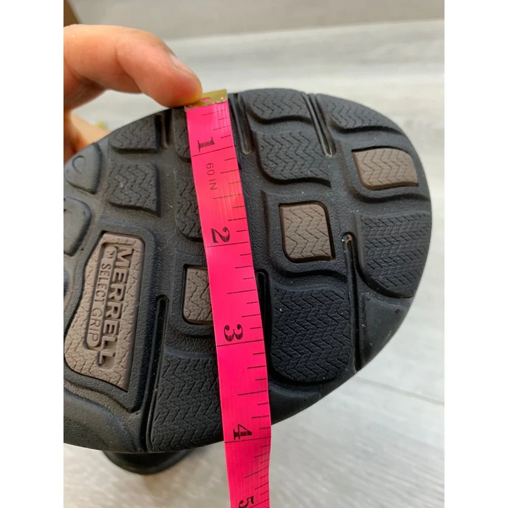 Merrell Women's Black Leather Slip On Buckle Flats Shoes 8 Trail Casual Shoes